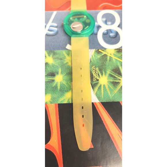 Vintage Coca-Cola Watch Lemon Dial Green See-through case made by Swatch NEW - Picture 9 of 11